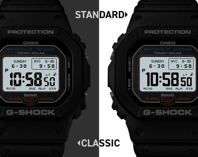 Una imagen de marketing filtrada de los dos estilos de fuente del próximo Casio G-Shock GW-BX5600. (Fuente de la imagen: Reddit)