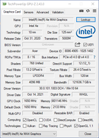 GPU-Z (gráficos Intel Iris Xe MAX)