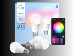 Se muestran las bombillas inteligentes Philips Hue Essential de 60 vatios (Fuente de la imagen: Signify-Philips Hue PR)
