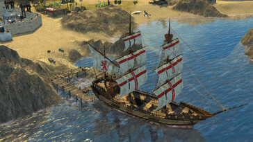 Una imagen en la que se ve un barco en Stronghold Crusader 2.