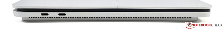 Lado izquierdo: 2x USB-C con Thunderbolt 4 (USB 4.0, Power Delivery, DisplayPort)