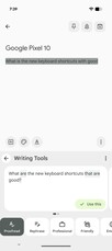 Herramientas de escritura en Gboard