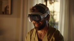 El arnés Vision Pro opcional tal y como está montado. (Fuente: Apple)