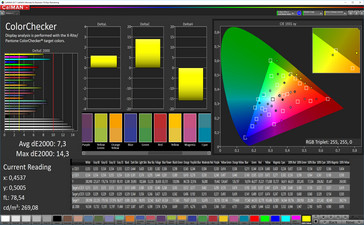CalMAN: Mezcla de colores - True Tone habilitado; 15-20 lux; espacio de color de destino sRGB