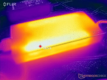 El adaptador de CA puede alcanzar más de 40 C cuando se utilizan cargas exigentes durante períodos prolongados