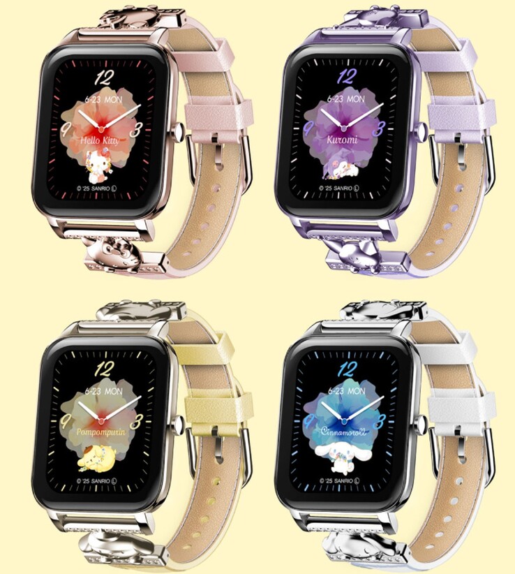 Los smartwatches Sanrio de Green House tienen correas de reloj a juego con los personajes. (Fuente de la imagen: Green House)