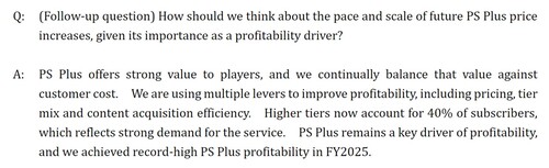 Preguntas y respuestas de Sony para los inversores sobre una posible subida de precio de PS Plus