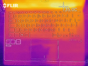 Imagen térmica del ZenBook al inactivo (arriba)