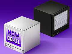 Un render de las pantallas frontales de tinta electrónica y LCD de la Steam Machine de Jsaux. (Fuente de la imagen: Jsaux)