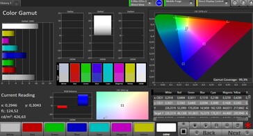 CalMAN Espacio de color sRGB – Ajuste de intensidad