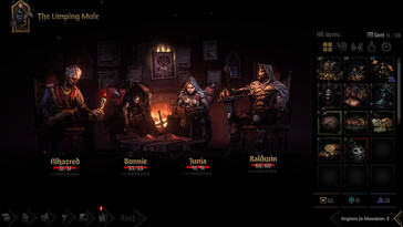 Una imagen que muestra a cuatro héroes en Darkest Dungeon II.