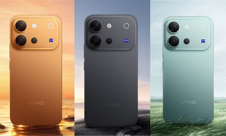 Vivo V8 en colores Sunrise Anthem, Stellar Black y Horizon Blue