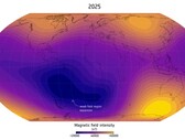 Una representación de la anomalía del Atlántico Sur en 2025 (Fuente de la imagen: Finlay, C.C. et al., 2025; recortada)