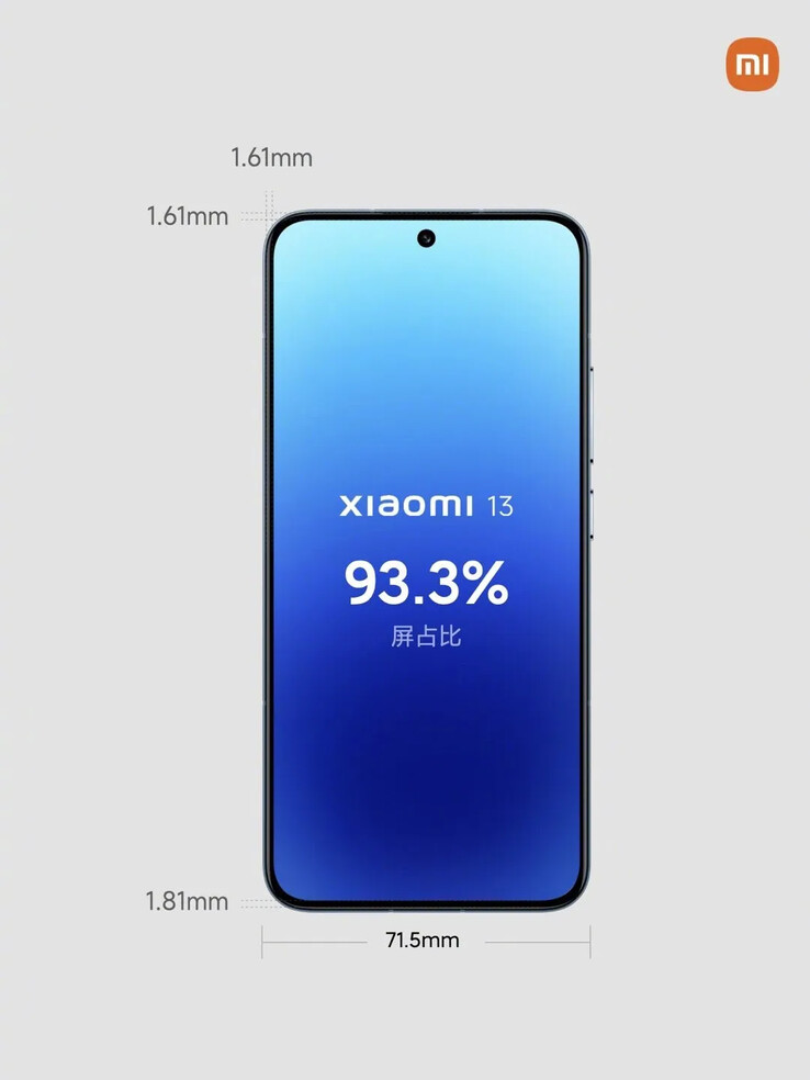 Un supuesto esquema oficial de la pantalla del Xiaomi 13. (Fuente: SparrowsNews)