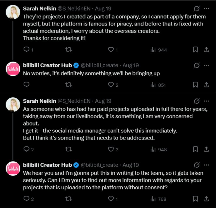 Respuesta de Bilibili a las preocupaciones sobre la piratería