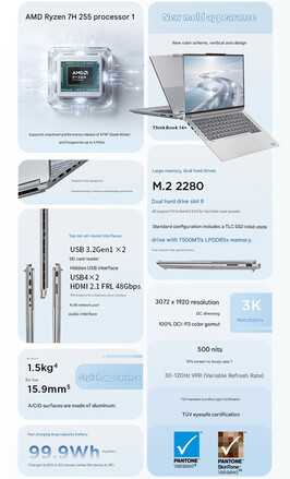 Principales características de los portátiles Lenovo ThinkBook 14+ y 16+ de 2026 (Fuente de la imagen: Lenovo - machine translated)