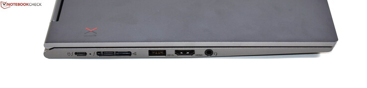 Izquierda: Puerto de acoplamiento (2x Thunderbolt 3, miniEthernet), USB 3.0 Tipo A, HDMI, conector combinado de audio