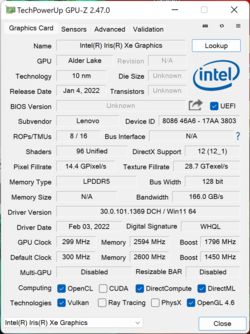 Gráficos Intel Xe 96EUs