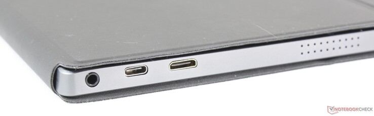 Izquierda: auriculares de 3,5 mm, puerto de alimentación USB tipo C, Mini-HDMI