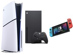 De izquierda a derecha: PS5 Slim, Xbox Serie X, Nintendo Switch. (Fuente de la imagen: Amazon, editado)