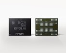 Una representación de los chips de memoria V-NAND de 8.ª generación de Samsung