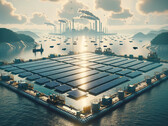 Parque solar flotante (imagen simbólica: DALL-E AI)