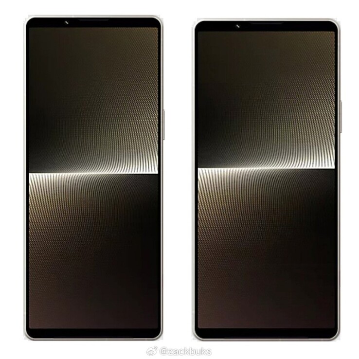 Se prevé que el Sony Xperia 1 VI (derecha) se lance más corto y ancho que su antepasado 1 V, característicamente delgado. (Fuente: zackbuks en Weibo )