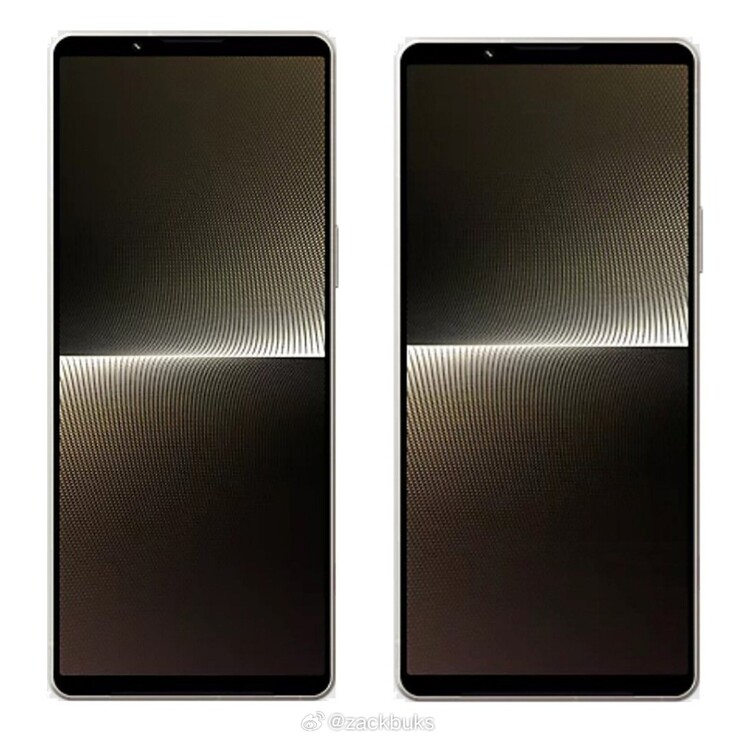 Se prevé que el Sony Xperia 1 VI (derecha) se lance más corto y ancho que su antepasado 1 V, característicamente delgado. (Fuente: zackbuks en Weibo )