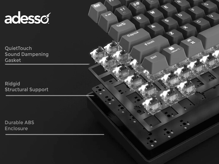 Los teclados EasyTouch de Adesso utilizan juntas QuietTouch para reducir aún más el ruido al teclear. (Fuente de la imagen: Adesso)
