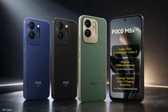 El Poco M8x 5G está disponible en los colores azul cobalto, negro y verde piel.