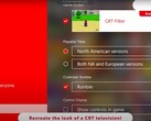 Una pantalla de la consola Nintendo Switch 2 mostrando su capacidad exclusiva para recrear una opción de visualización similar a la de un CRT (fuente de la imagen: Nintendo of America YT)
