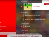 Una pantalla de la consola Nintendo Switch 2 mostrando su capacidad exclusiva para recrear una opción de visualización similar a la de un CRT (fuente de la imagen: Nintendo of America YT)
