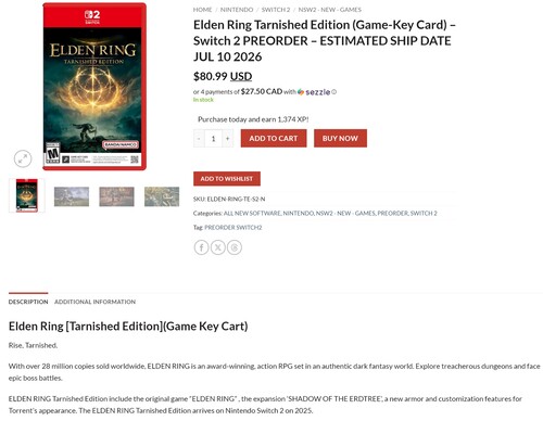 Se muestra el port de Elden Ring Tarnished Edition para Switch 2 en PNP Games