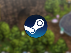 En la imagen, el logotipo de Steam superpuesto sobre una captura de pantalla de Wayblazer Dämmerung.