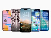 iOS 26 permitirá la pantalla de bloqueo con música animada en aplicaciones de terceros. Imagen genérica que muestra varios iPhones. (Fuente de la imagen: Apple)