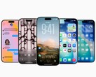 iOS 26 permitirá la pantalla de bloqueo con música animada en aplicaciones de terceros. Imagen genérica que muestra varios iPhones. (Fuente de la imagen: Apple)