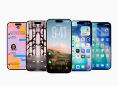 iOS 26 permitirá la pantalla de bloqueo con música animada en aplicaciones de terceros. Imagen genérica que muestra varios iPhones. (Fuente de la imagen: Apple)