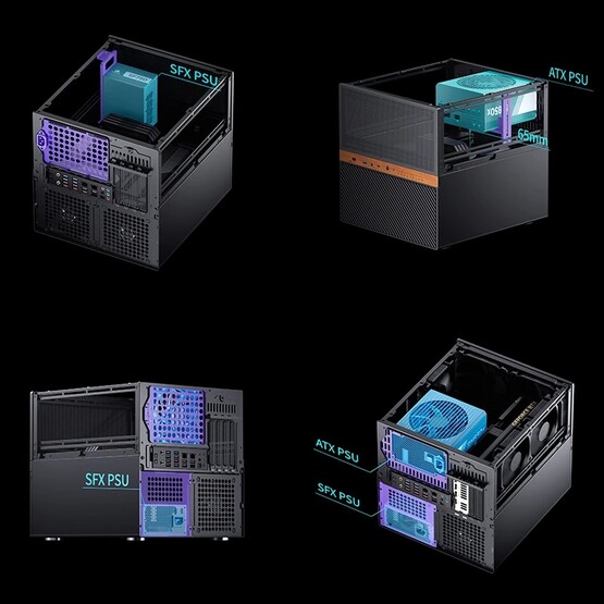 El chasis NAS N6 de Jonsbo puede alojar fuentes de alimentación SFX y ATX. (Fuente de la imagen: Jonsbo)