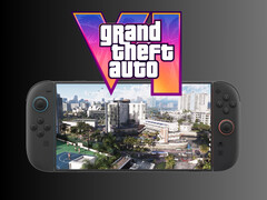 Logotipo de GTA 6 sobre Switch 2 (Fuente de la imagen: Rockstar Games, Nintendo of America con ediciones)