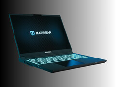Vista frontal en ángulo del portátil para juegos Maingear Super 16 (Fuente de la imagen: Maingear PR)