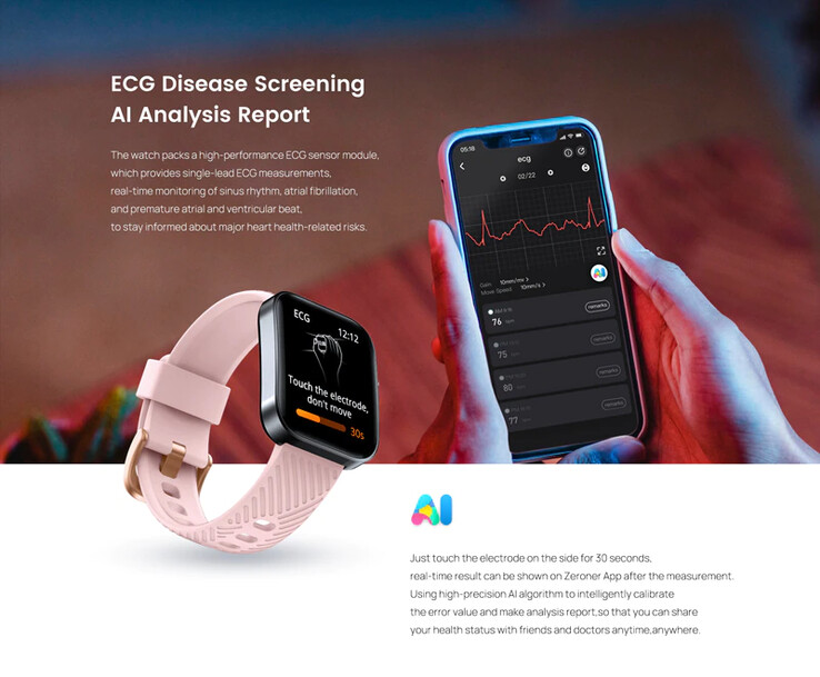 El smartwatch North Edge ECG cuenta con monitores de frecuencia cardiaca, presión arterial y nivel de oxígeno en sangre. (Fuente de la imagen: North Edge)