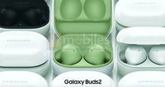 Un nuevo render de Galaxy Buds2. (Fuente: 91Mobiles)