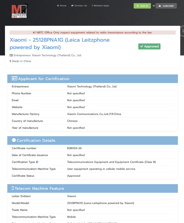 (Fuente de la imagen: NBTC)