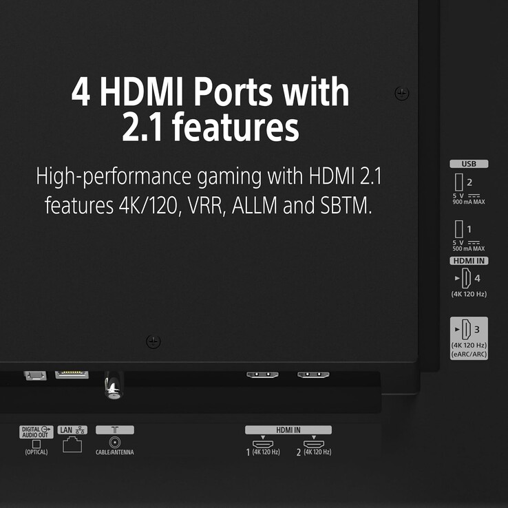 Cuenta con un panel OLED 4K con tecnología Triluminos Pro e incluye cuatro puertos HDMI 2.1 compatibles con juegos en 4K a 120 Hz.