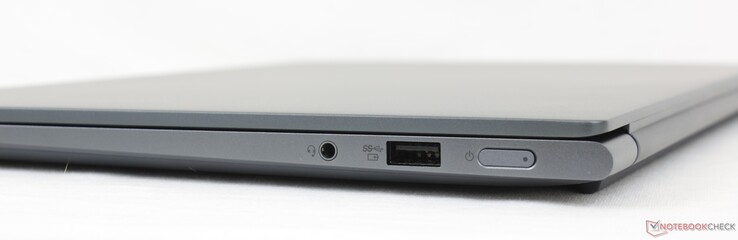 Derecha: audio combinado de 3,5 mm, USB-A 3.2 Gen. 1, botón de encendido
