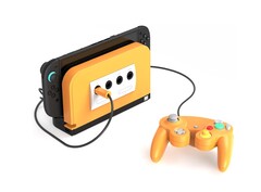 El Retro Fighters BattleDock con una placa frontal naranja picante. (Fuente de la imagen: Retro Fighters/Kickstarter)