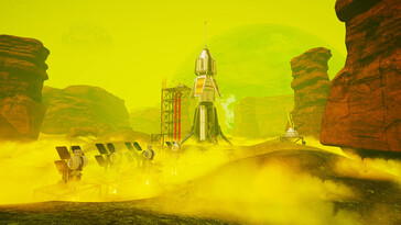 Una imagen que muestra una nave espacial en The Planet Crafter.