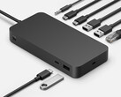 El Surface Thunderbolt 4 Dock tiene un orificio de montaje para un soporte de escritorio. (Fuente de la imagen: Microsoft)