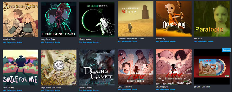 Todos los juegos incluidos en el paquete Serenity Forge de Humble Bundle (Fuente de la imagen: Humble Bundle)
