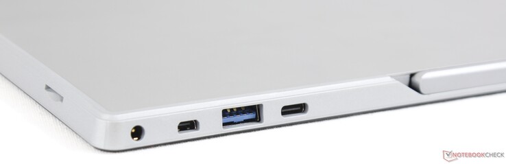 Derecha: Adaptador de CA, Micro HDMI, USB 3.0 Tipo A, USB Tipo C con suministro de energía